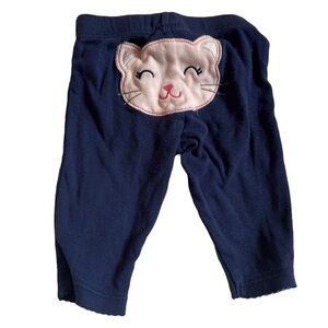 Carter’s NB Navy Blue Cat Face Leggings – Newborn Size